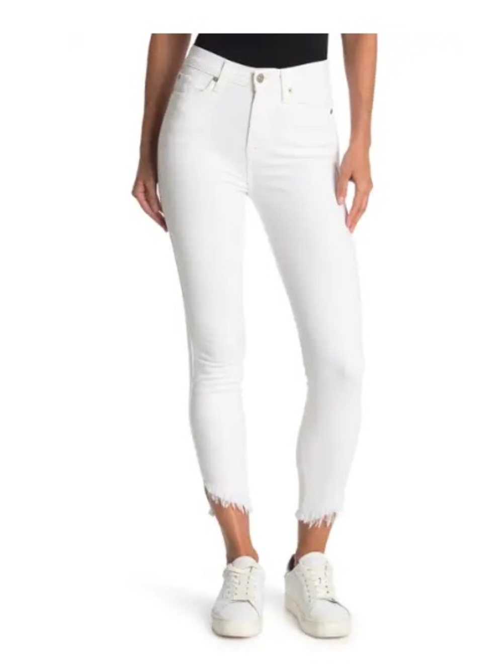 *nwt* 7 for all of mankind White High-Rise Frayed Jeans